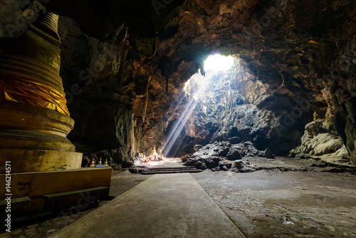 Sunbeam in buddha cave, Tham Khao Luang near Phetchaburi,Thailand