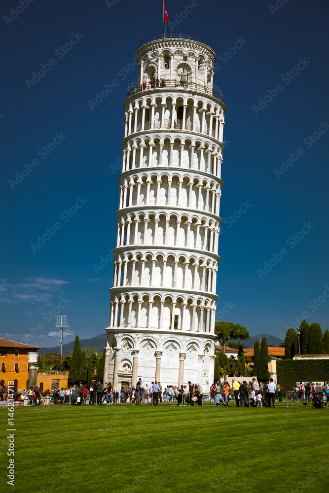 travel amazing Italy series - Pisa, Piazza dei miracoli, with the leaning tower