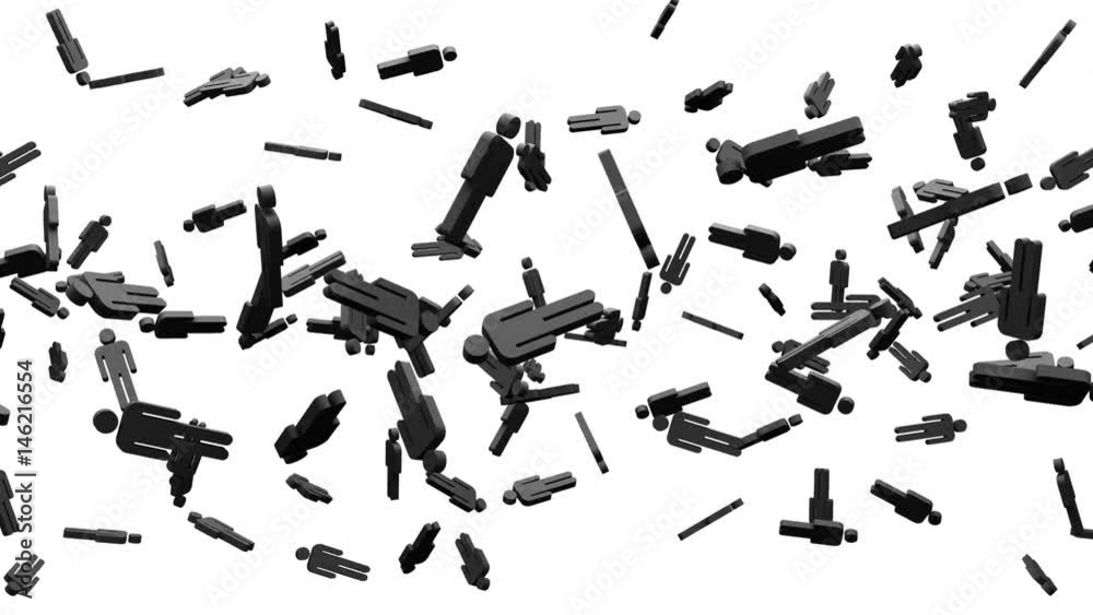 Black Human Shaped Objects On White Background.
Loop able 3DCG render Animation. Black Human Shaped Objects On White Background.
Loop able 3DCG render Animation.