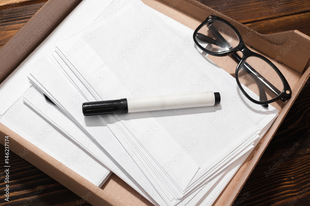 envelopes on wooden table envelopes on wooden table