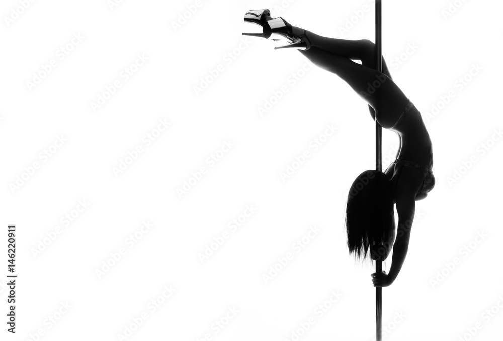 Obraz premium pole dance woman silhouette