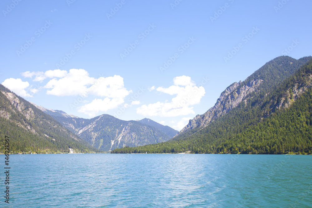 View at little lake Plansee, Tirol, Austria