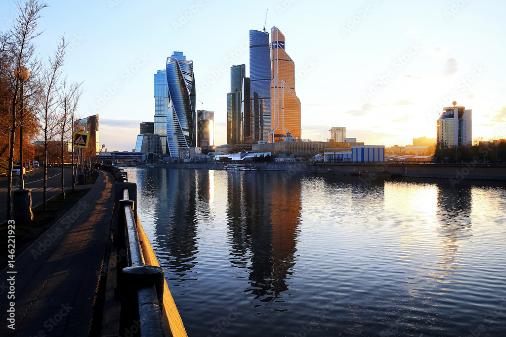 Business center moscow in autumn