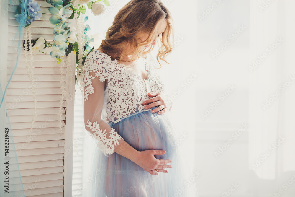Pregnant pretty girl is wearing fashion lingerie Pregnant pretty girl is wearing fashion lingerie