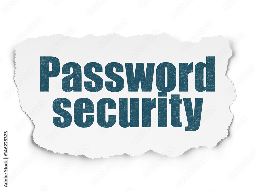 Security concept: Password Security on Torn Paper background Security concept: Password Security on Torn Paper background