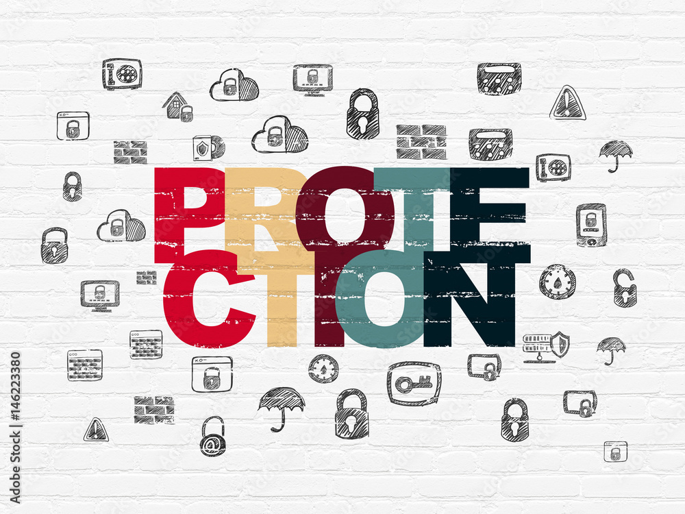 Privacy concept: Protection on wall background Privacy concept: Protection on wall background
