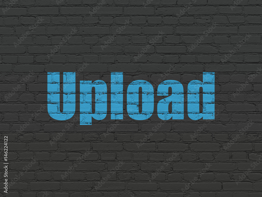 Obraz premium Web development concept: Upload on wall background