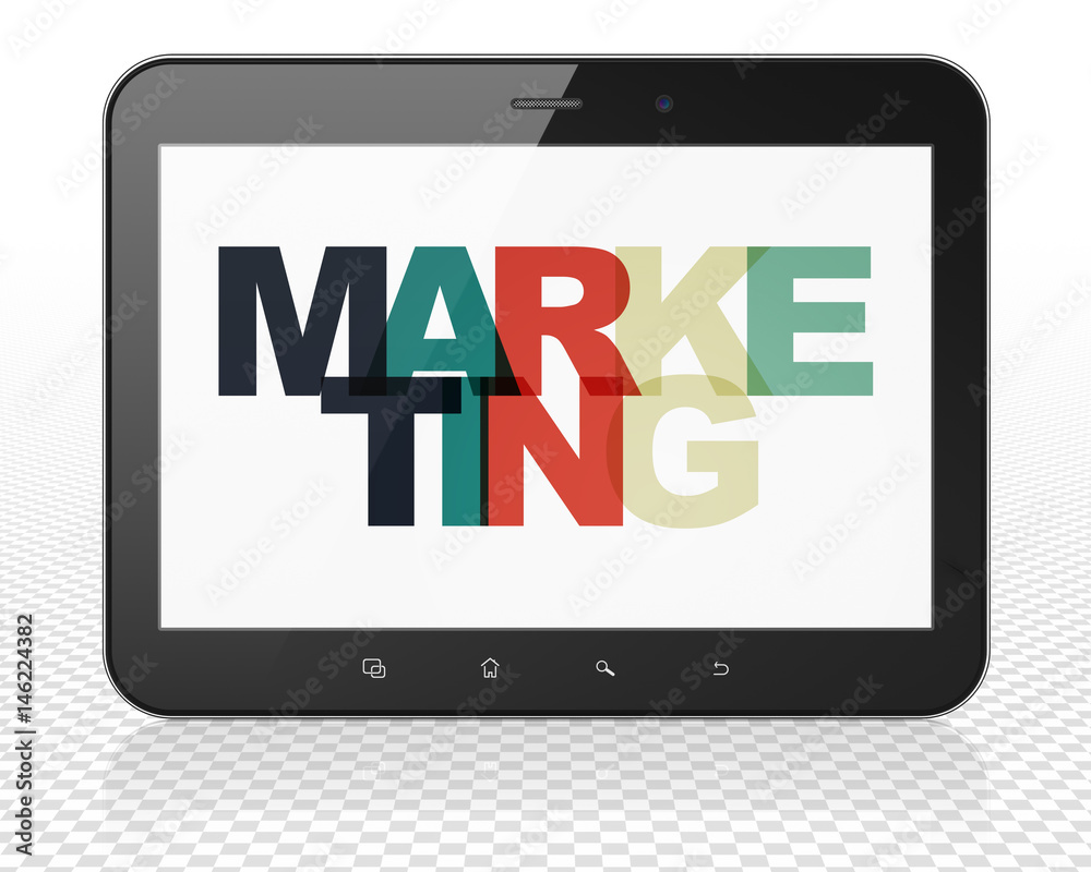 Marketing concept: Tablet Pc Computer with Marketing on display Marketing concept: Tablet Pc Computer with Marketing on display