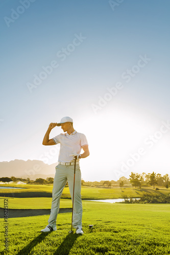 Professional golfer on golf course