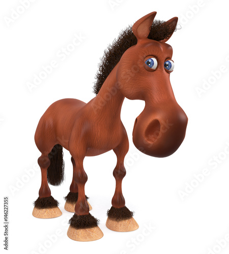 Fototapeta Naklejka Na Ścianę i Meble -  3d illustration beautiful Bay horse