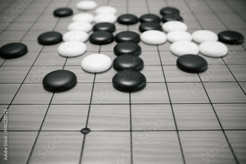 Go game or Chinese board game background photo