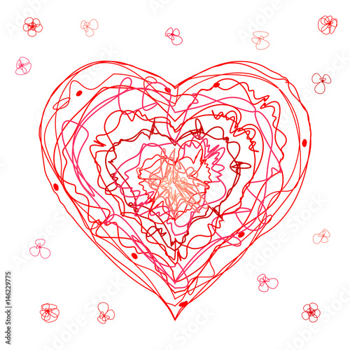 The children's drawing heart for a Mother's Day, Valentine's Day or weddings