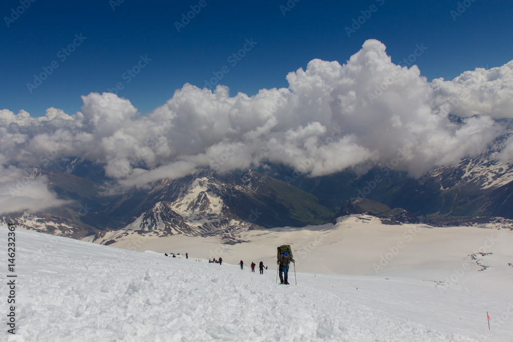 2014 07 Mount Elbrus, Russia: Climbing on mountain Elbrus