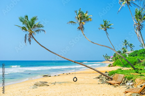 The tyre swing on the beach photo