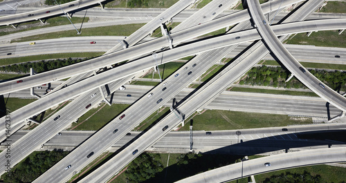 USA, Texas, San Antonio, aerial view of highway interchange