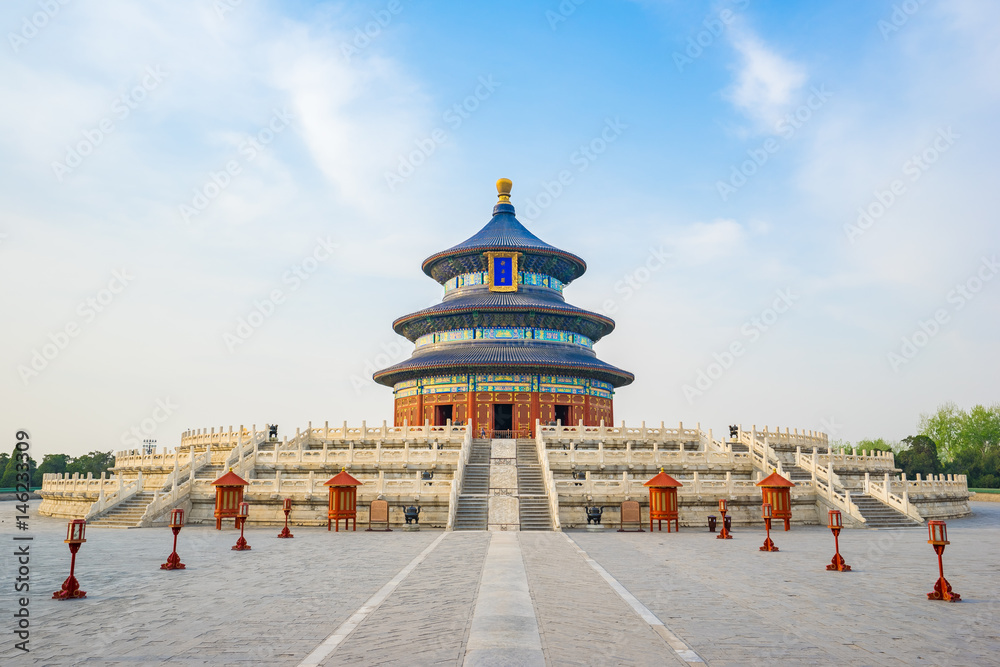 Temple of Heaven landmark of Beijing city, China - obrazy, fototapety, plakaty 