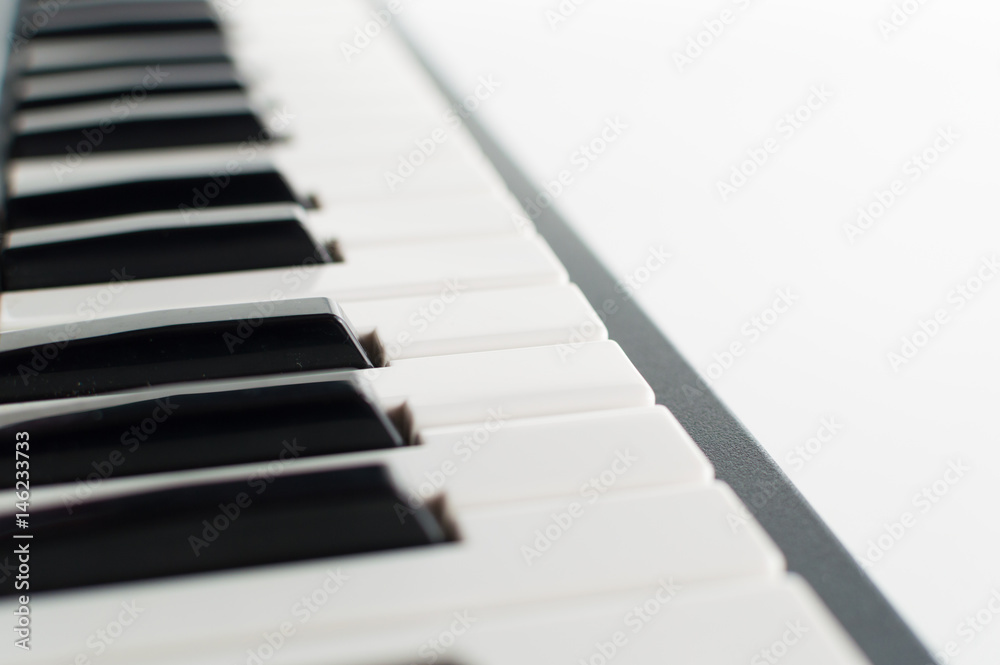 Electronic Piano keyboard on white background Electronic Piano keyboard on white background