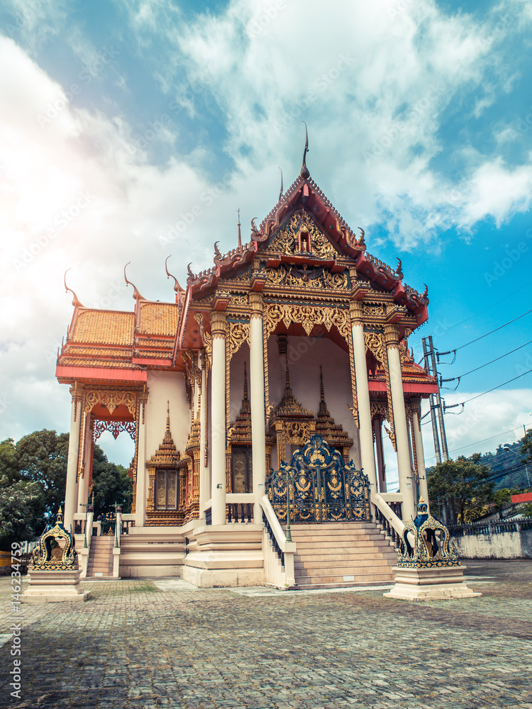 Obraz premium Thai temple. Wat Patong Temple, Suwankeereewong Phuket, Thailand.