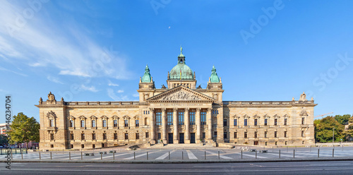 Panoramic view of Building of Federal Administrative Court of Germany (Bundesverwaltungsgericht) in Leipzig, Saxony, Germany © bbsferrari