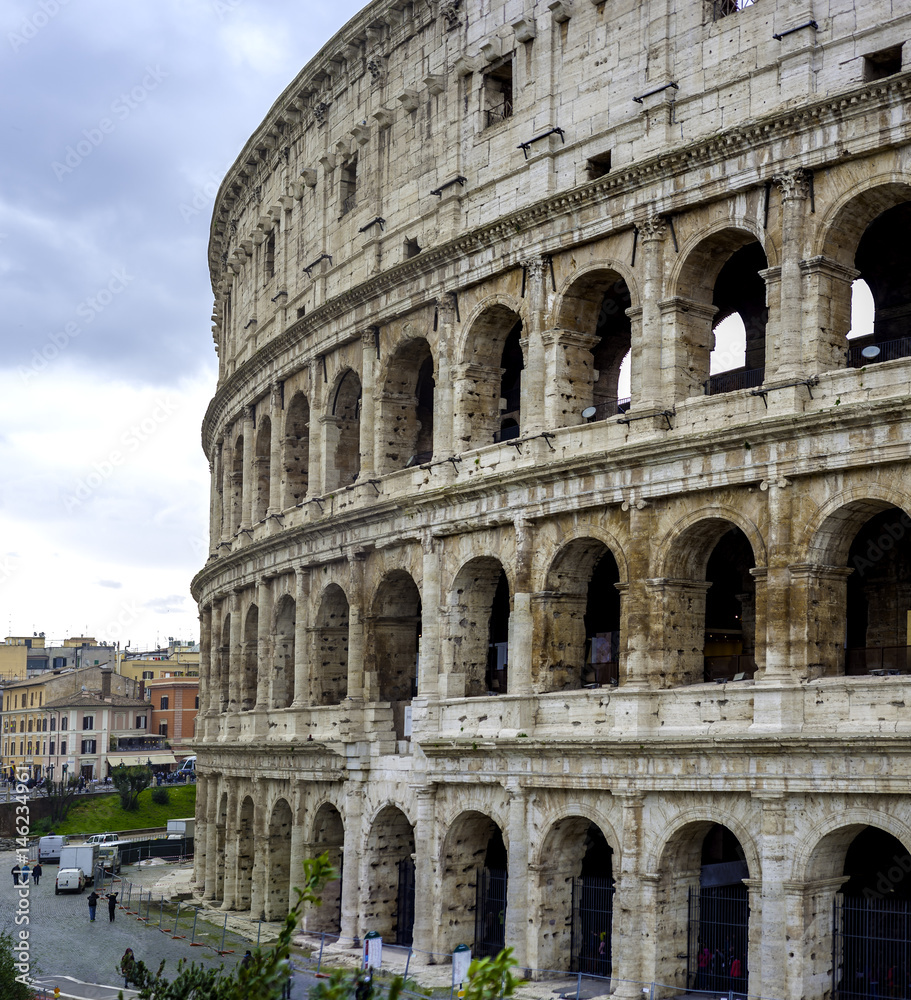 Coliseum - tourist attraction in the center of Rome. Italy