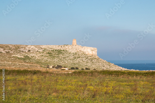Watchtower near adriatic sea (San Emiliano tower), near Otranto in Salento, Italy