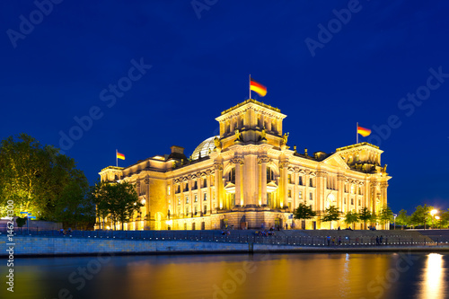Photography Reichstag at Night, Berlin, Germany