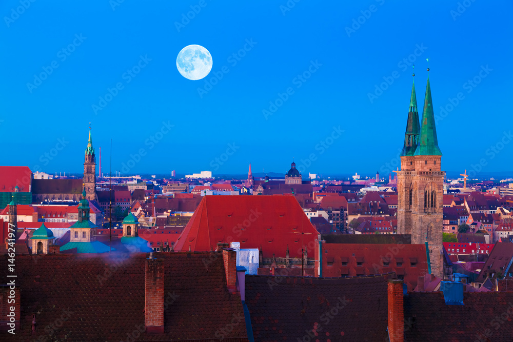 Obraz premium Nuremberg at Night, Germany