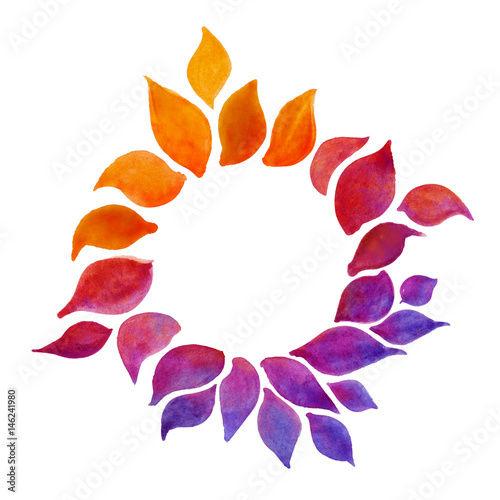Abstract watercolor flower petals illustration isolated on white background