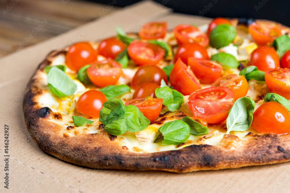 tasty pizza on a the table tasty pizza on a the table