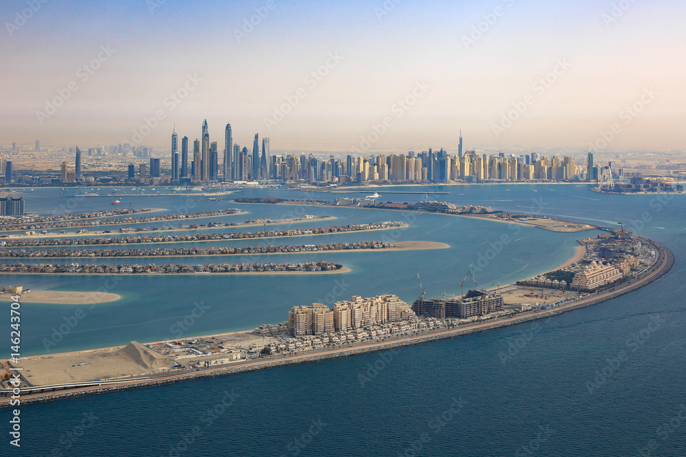 Obraz premium Dubai The Palm Jumeirah Palm Island Marina Widok z lotu ptaka Widok z lotu ptaka