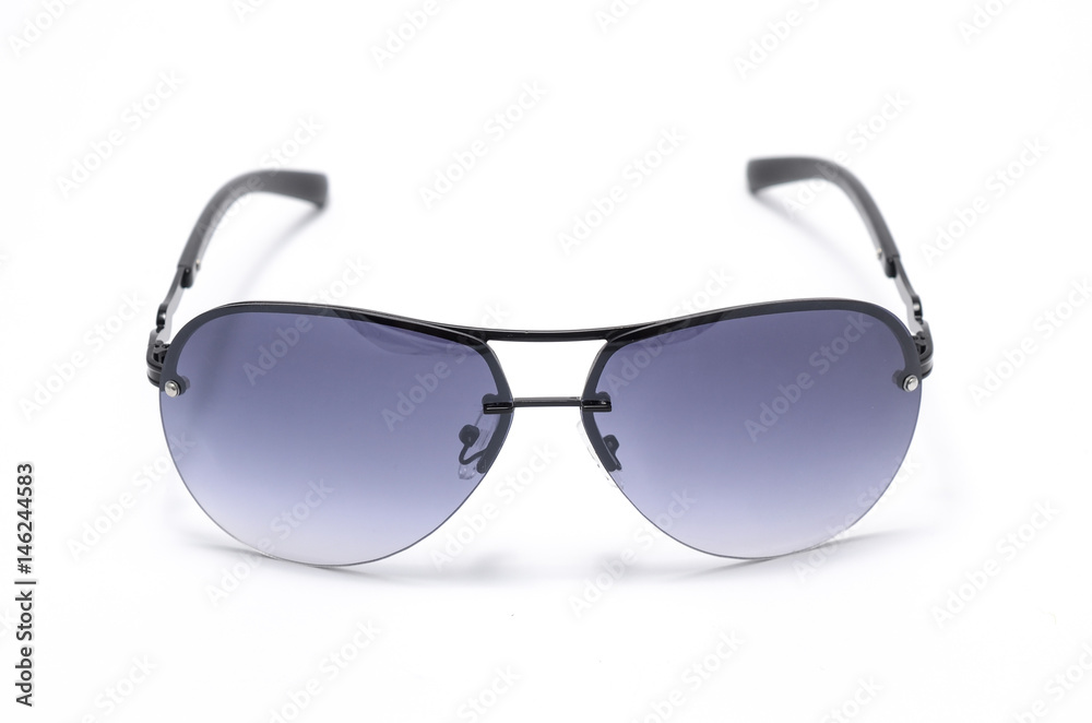 Men's sunglasses in metal frame isolated on white Men's sunglasses in metal frame isolated on white
