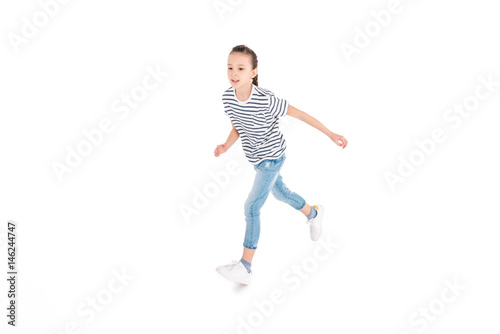 girl running in studio