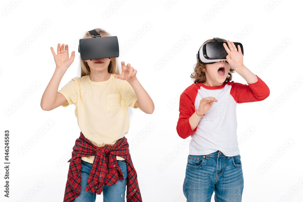 Friends in virtual reality headsets Friends in virtual reality headsets