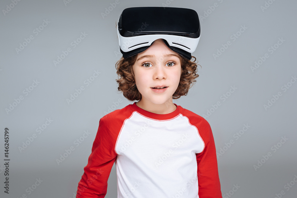 Boy with virtual reality headset Boy with virtual reality headset