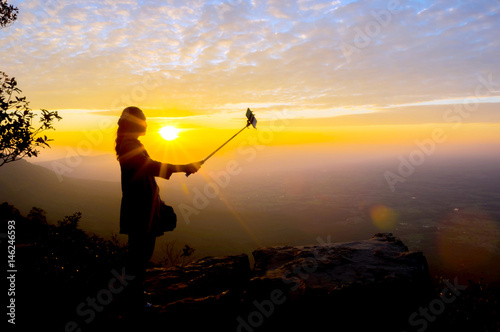 selfie during sunset