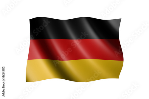 Flag of Germany isolated on white  3d illustration