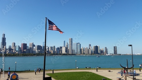 american flag in chicago