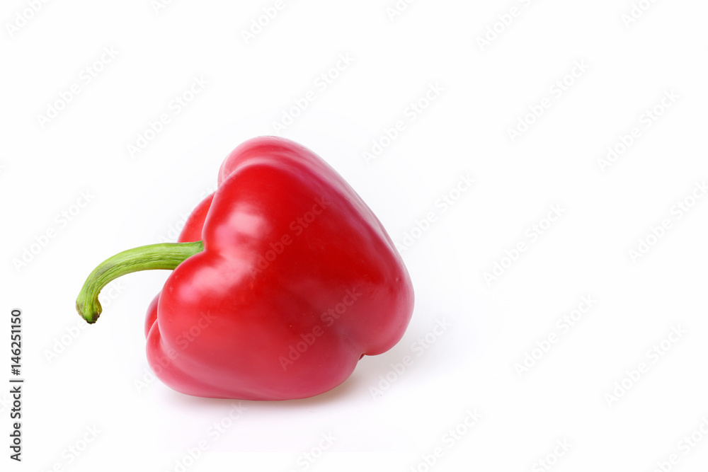 Pepper, sweet red single vegetable isolated on white Pepper, sweet red single vegetable isolated on white