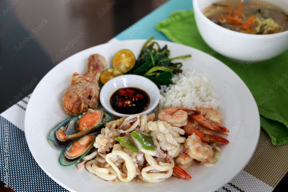 Dish of Mixed Seafood Buffet Philippines Food Dish of Mixed Seafood Buffet Philippines Food