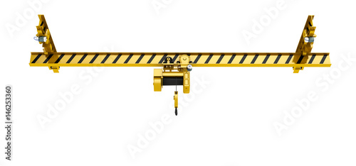 overhead crane isolated on white background 3d