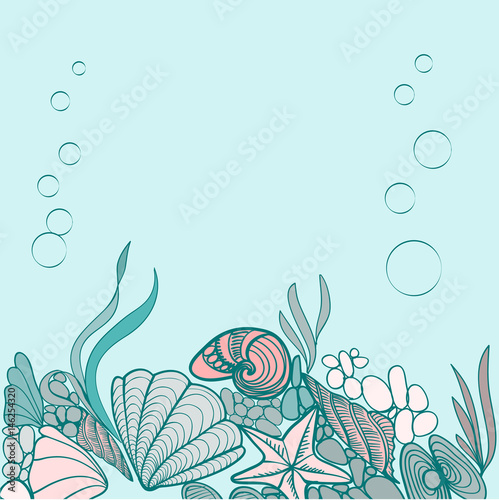 Sea shell background illustration