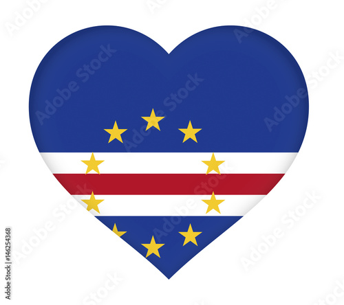 Free Download Flag of  Cape Verde shaped like a heart - GFXLoad