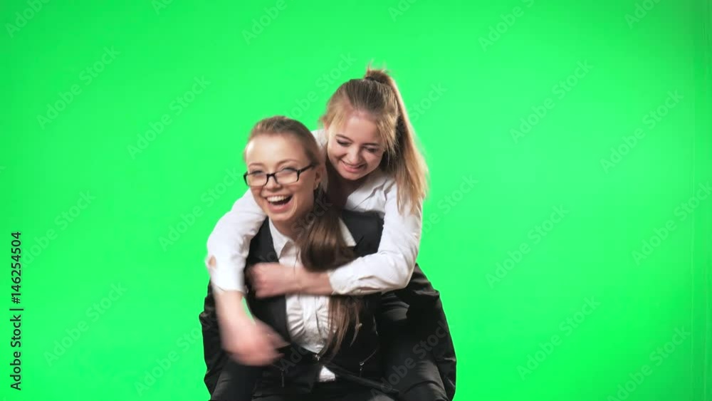 Good luck in business, funny scene in the office, green screen, alpha Good luck in business, funny scene in the office, green screen, alpha