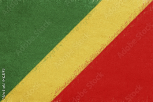 Flag of the Republic of the Congo with a grunge look.