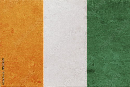 Flag of Cote d'Ivoire with a grunge look.