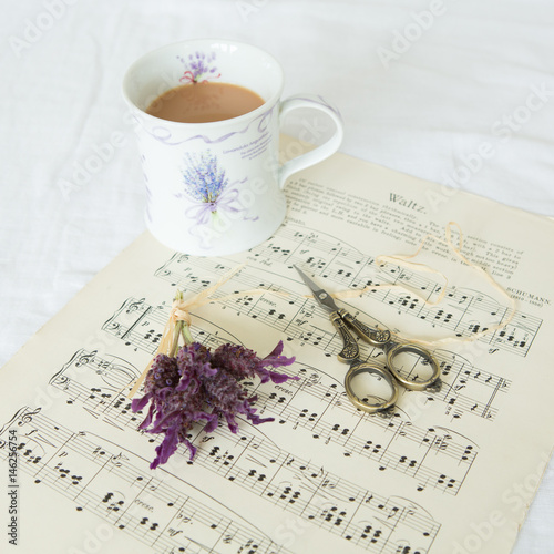 Lavender with tea and music 3