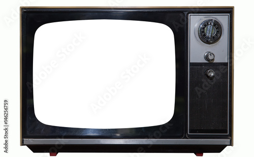 Vintage TV with Screen Clipping path 