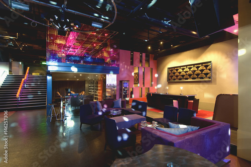 Lounge area in nightclub photo