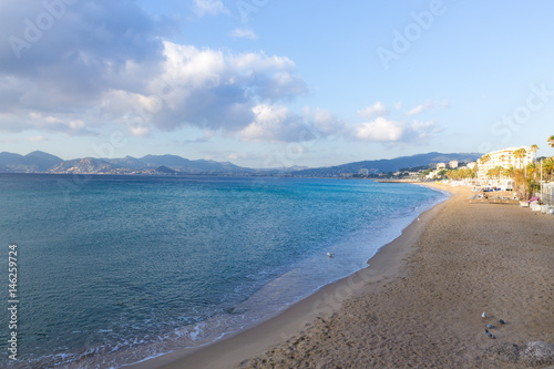 Cannes beach day view, France.