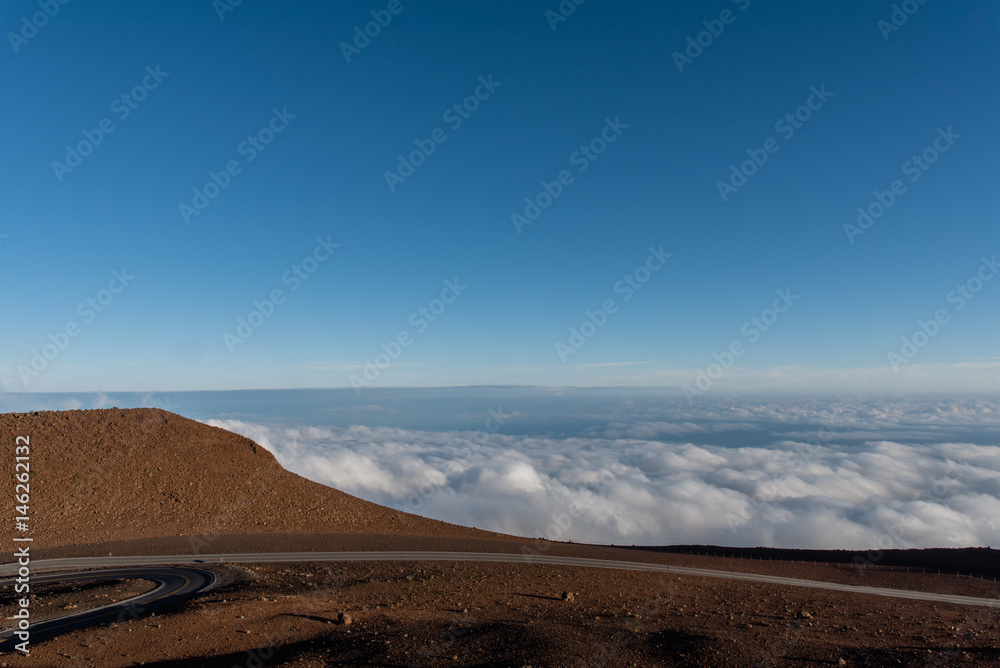View from the top of the Haleakala volcano crater on Maui View from the top of the Haleakala volcano crater on Maui